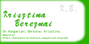 krisztina bereznai business card